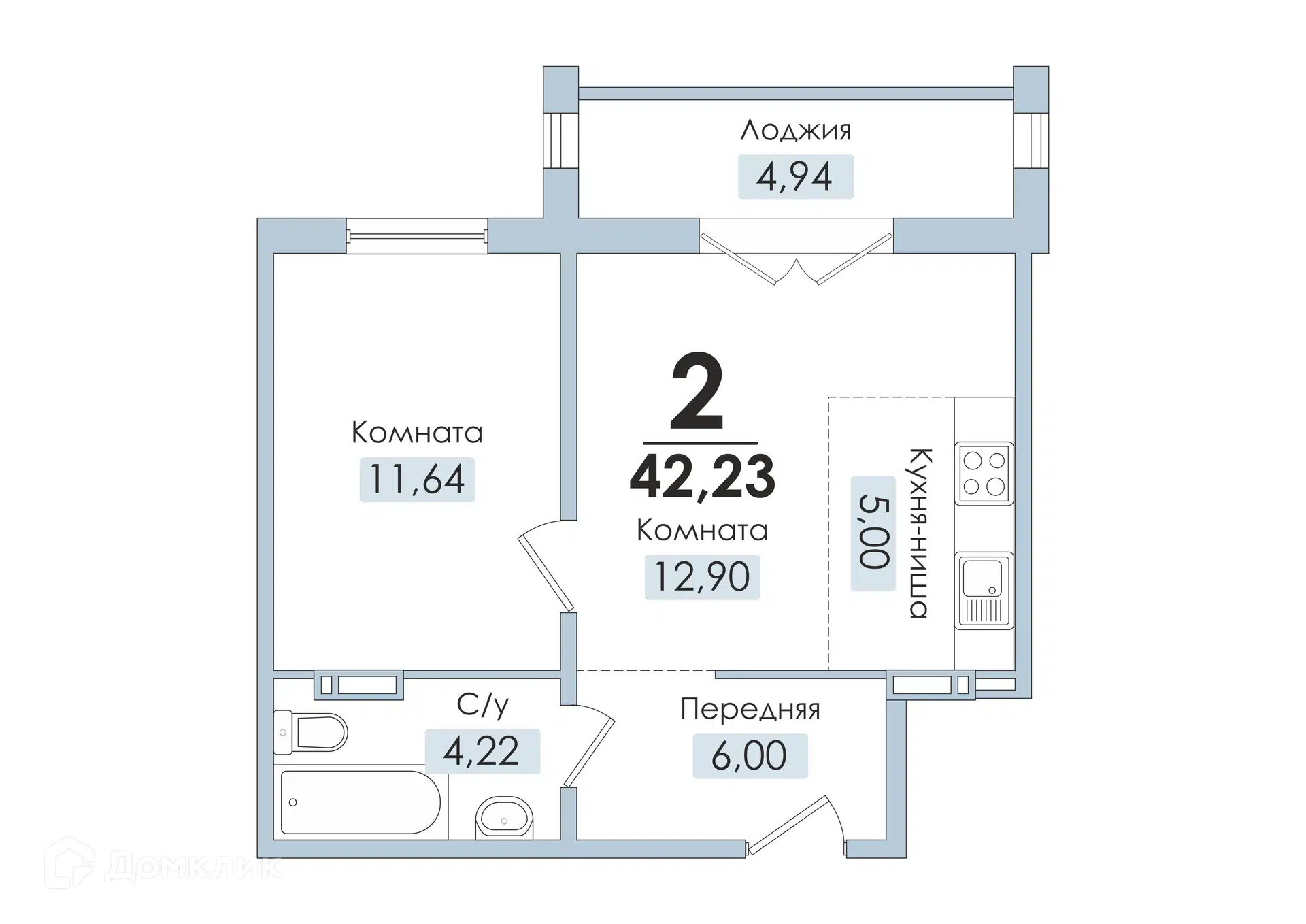 Купить 2-комнатную квартиру, 42 м² в ЖК Городской курорт Пионер по адресу  Челябинская область, Кыштым, улица Образцова, 5, недорого – Домклик