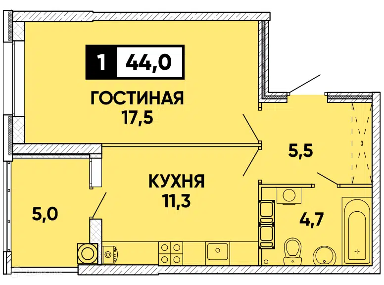 Кухня в улучшенной планировки