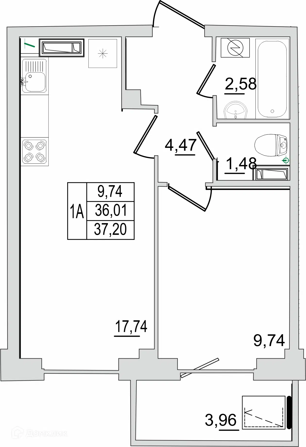 Купить 1-комнатную квартиру, 37.2 м² в ЖК Заречье Park (Заречье Парк) по  адресу Псков, улица Алексея Алёхина, 3, недорого – Домклик