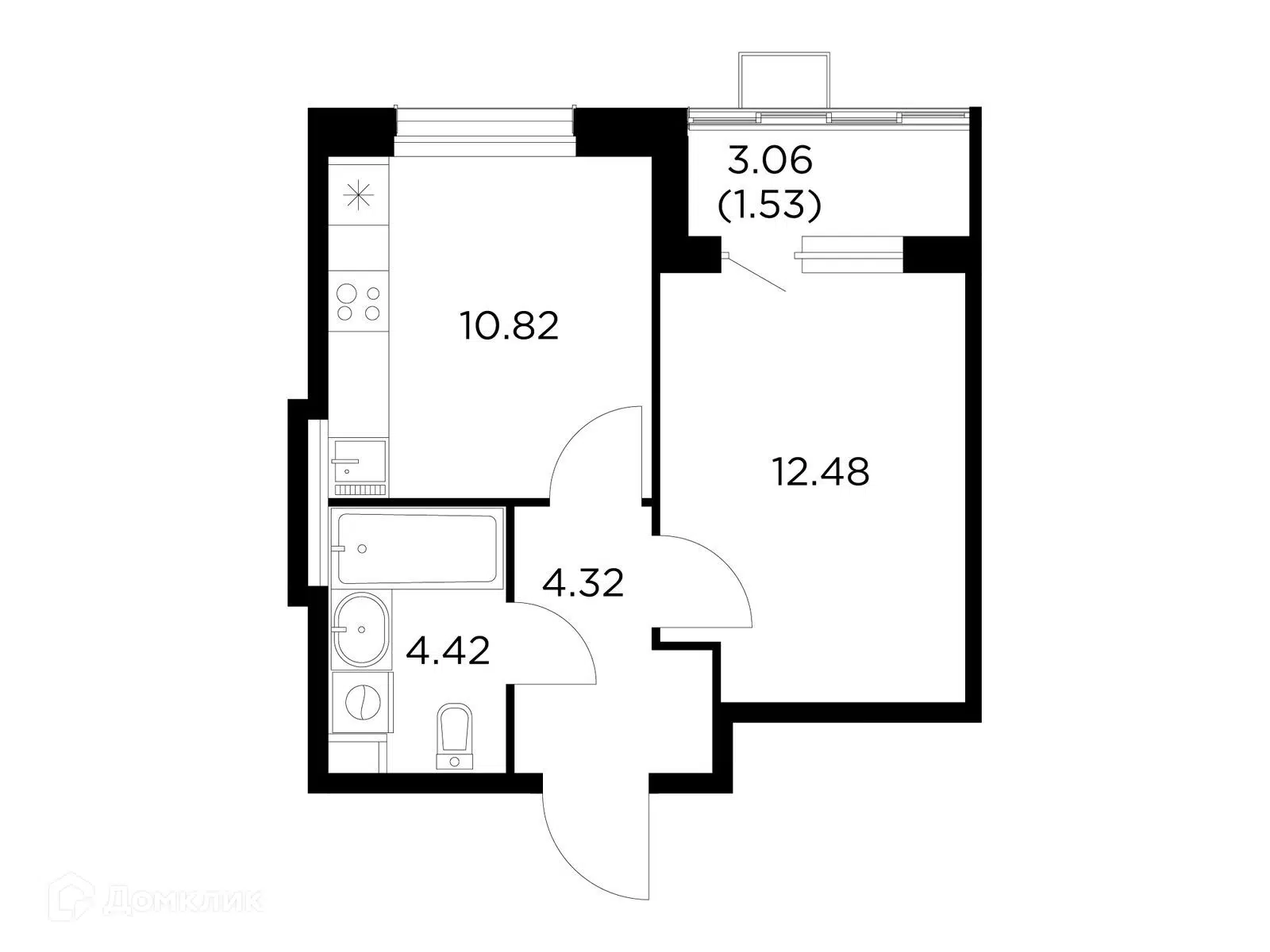 Купить 1-комнатную квартиру, 33.57 м² в ЖК Новое Пушкино по адресу  Московская область, Пушкино, Сретенская улица, 2, недорого – Домклик