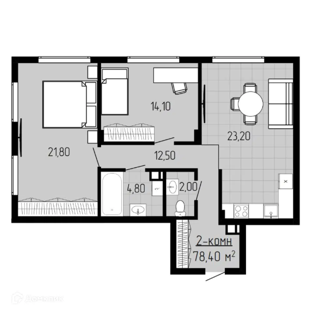 Купить 2-комнатную квартиру, 78.4 м² в ЖК Дом на Краснозвездной по адресу Нижний  Новгород, Краснозвёздная улица, 10, недорого – Домклик