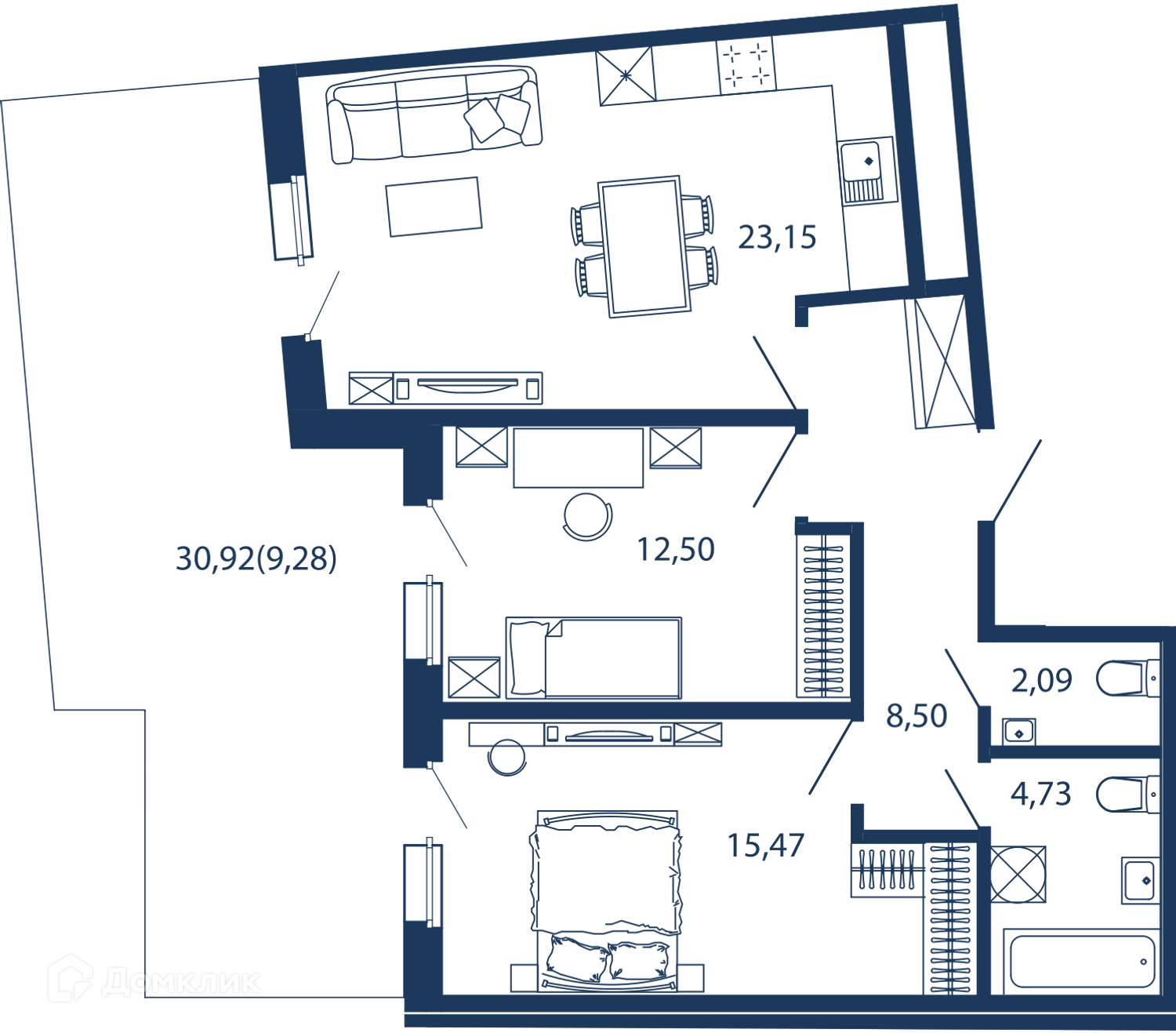 Купить 2-комнатную квартиру, 75.72 м² в ЖК BEREG.Курортный (Берег  Курортный) по адресу Санкт-Петербург, Сестрорецк, улица Инструментальщиков,  9, недорого – Домклик