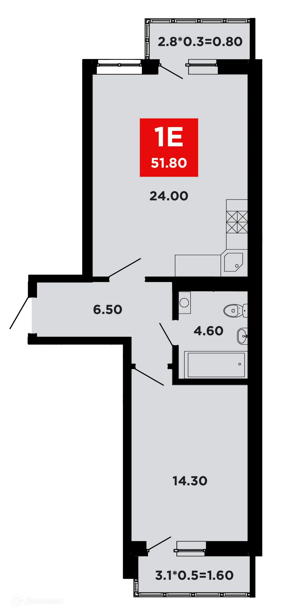 Купить 1-комнатную квартиру, 51.8 м² в ЖК NEO-квартал Красная площадь по  адресу Краснодар, Конгрессная улица, 13, недорого – Домклик