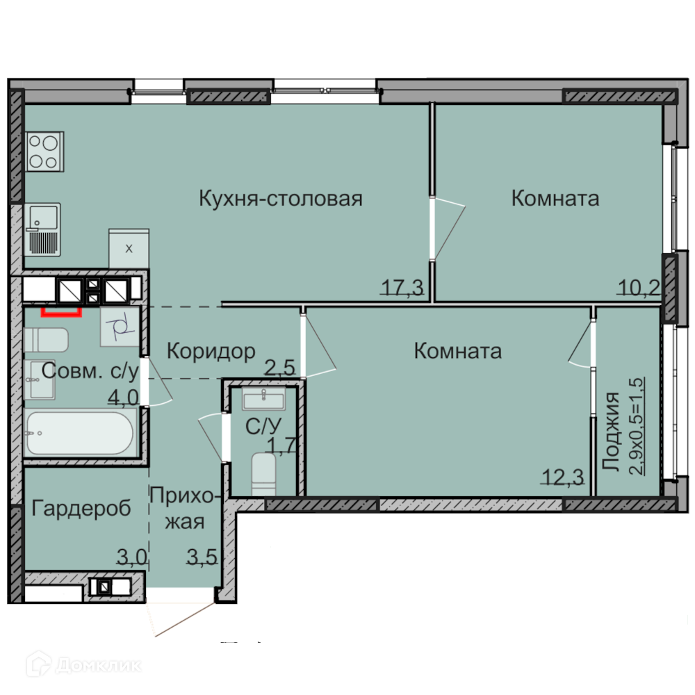 Купить 2-комнатную квартиру, 56 м² в ЖК НЕО по адресу Удмуртская  Республика, Ижевск, улица Аристов Ключ, 7, недорого – Домклик