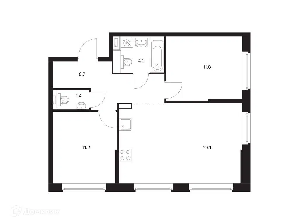 Купить 2-комнатную квартиру, 60.3 м² в ЖК Кантемировская 11 по адресу  Санкт-Петербург, Кантемировская улица, 11, метро недорого – Домклик