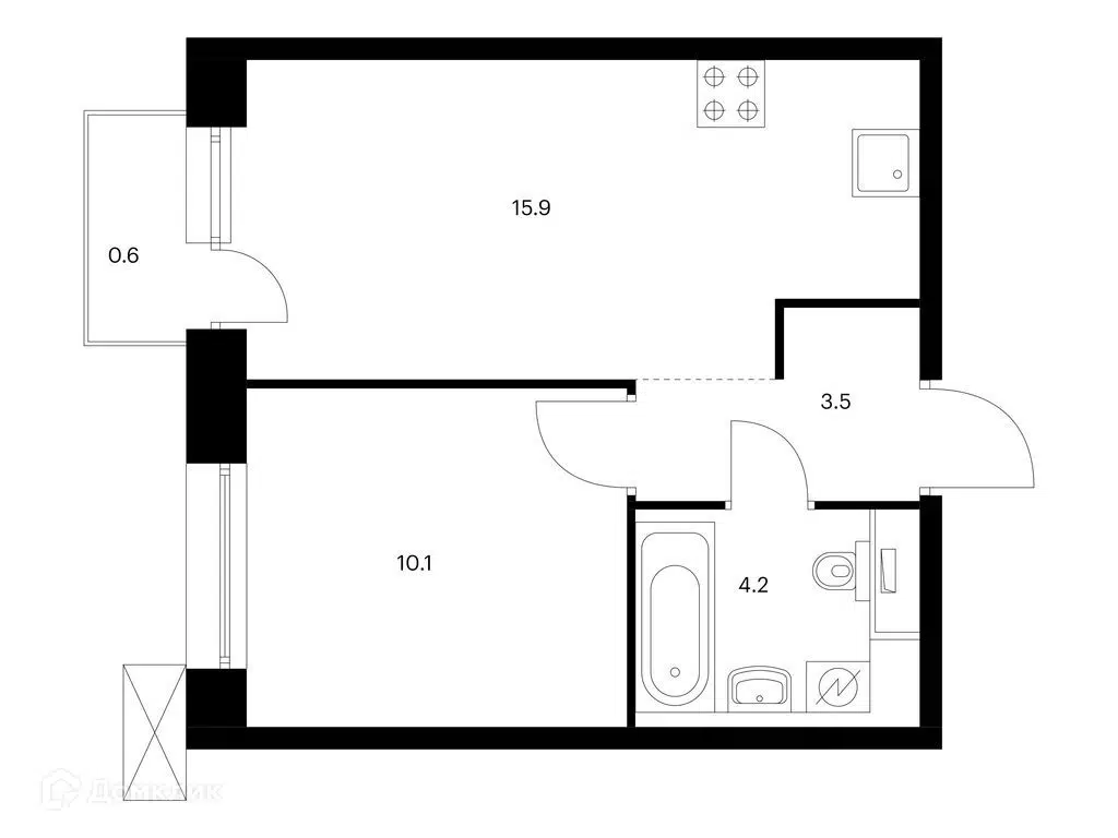 Купить 1-комнатную квартиру, 34.3 м² в ЖК Аэронавт по адресу  Санкт-Петербург, жилой комплекс Аэронавт, 4, метро , недорого – Домклик