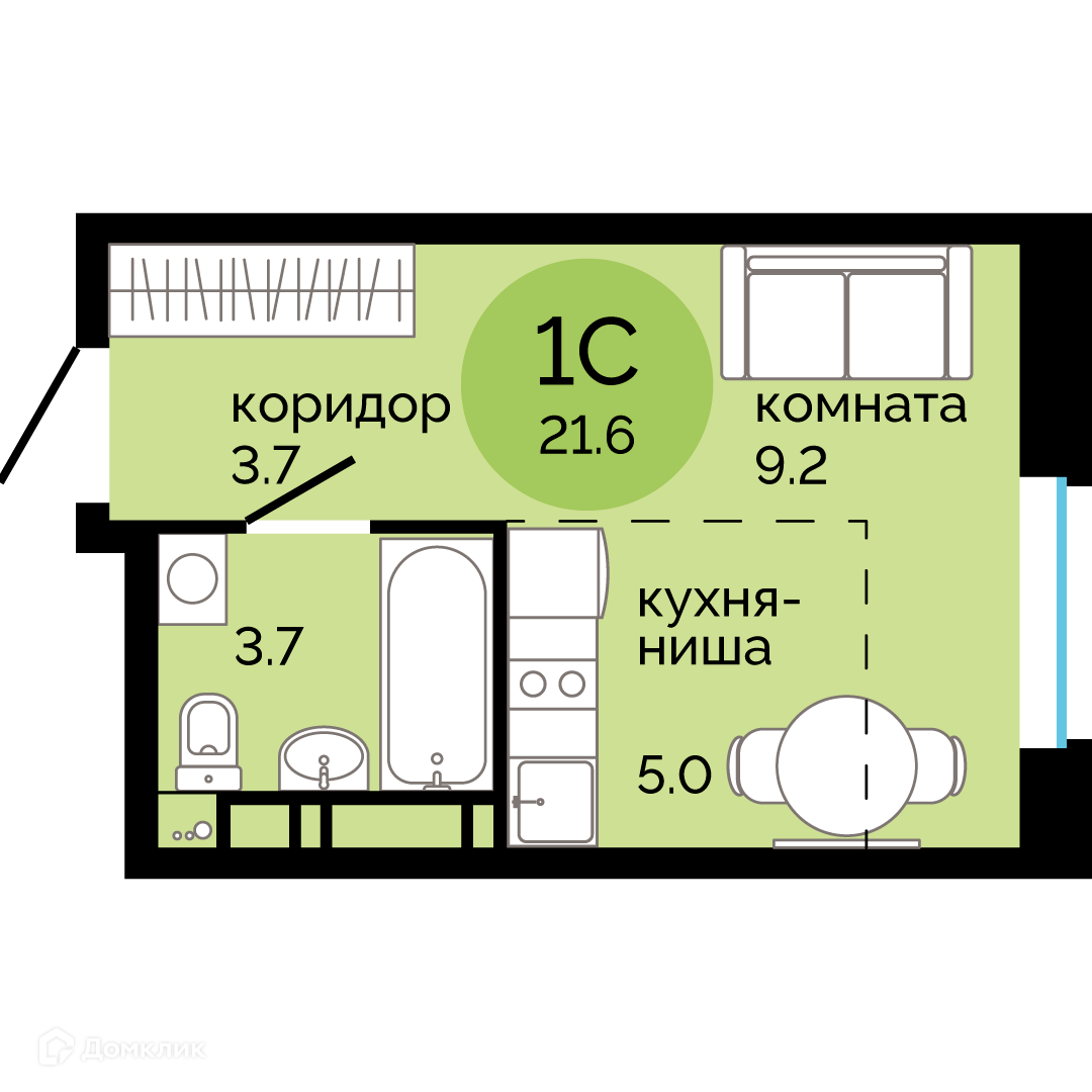 Купить студию, 21.6 м² в ЖК Красное яблоко по адресу Пермь, улица  Яблочкова, 5к4, недорого – Домклик