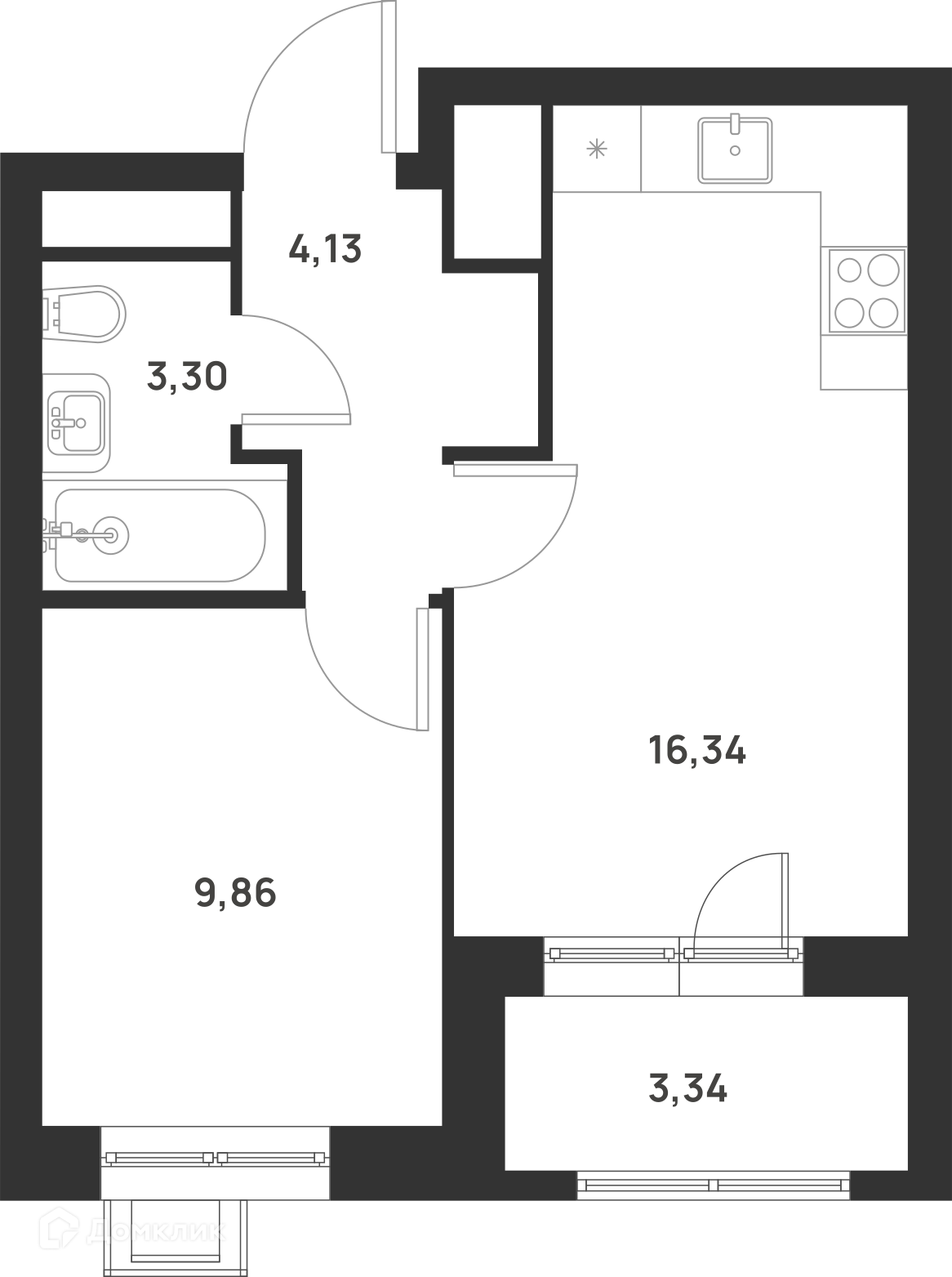 Купить 2-комнатную квартиру, 35.3 м² в ЖК Талисман на Рокоссовского по  адресу Москва, Открытое шоссе, 14Д, метро , , недорого – Домклик