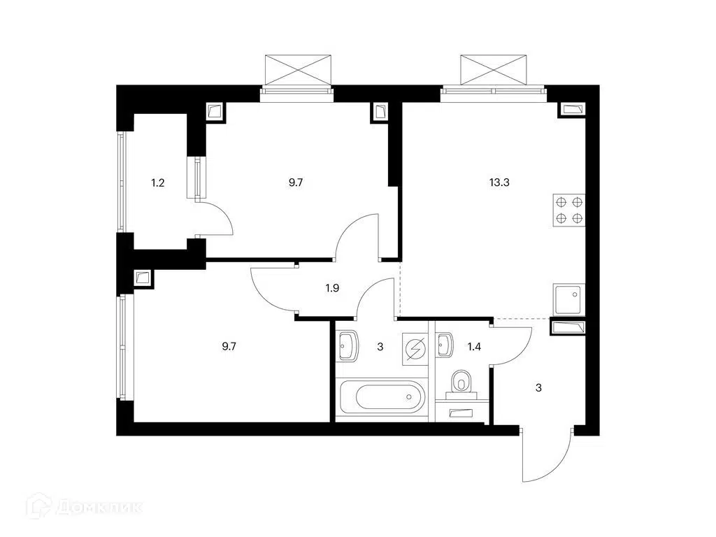 Купить 2-комнатную квартиру, 43.2 м² в ЖК Борисенко 48 по адресу Приморский  край, Владивосток, улица Борисенко, 48, недорого – Домклик