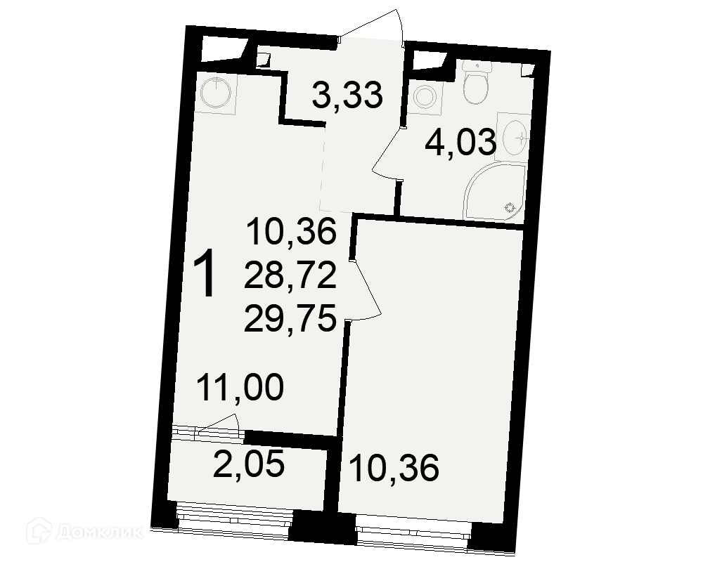 Купить 1-комнатную квартиру, 29.75 м² в ЖК Макроквартал Свобода по адресу  Рязань, Черновицкая улица, недорого – Домклик