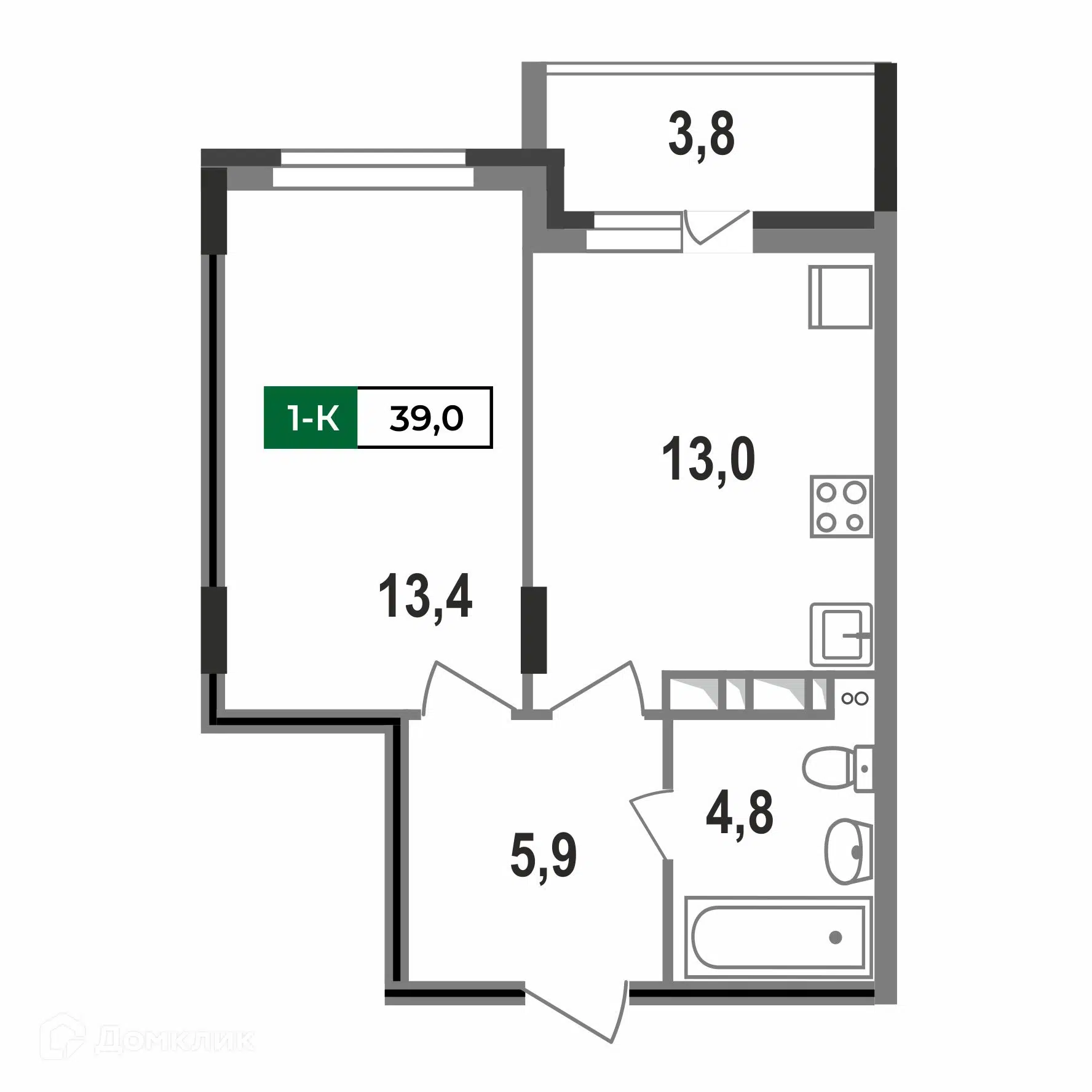 Купить 1-комнатную квартиру, 39 м² в ЖК Чайковский по адресу Владимирская  область, Ковров, улица Зои Космодемьянской, 28/1, недорого – Домклик