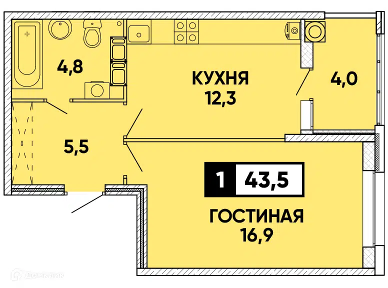 Кухня в улучшенной планировки