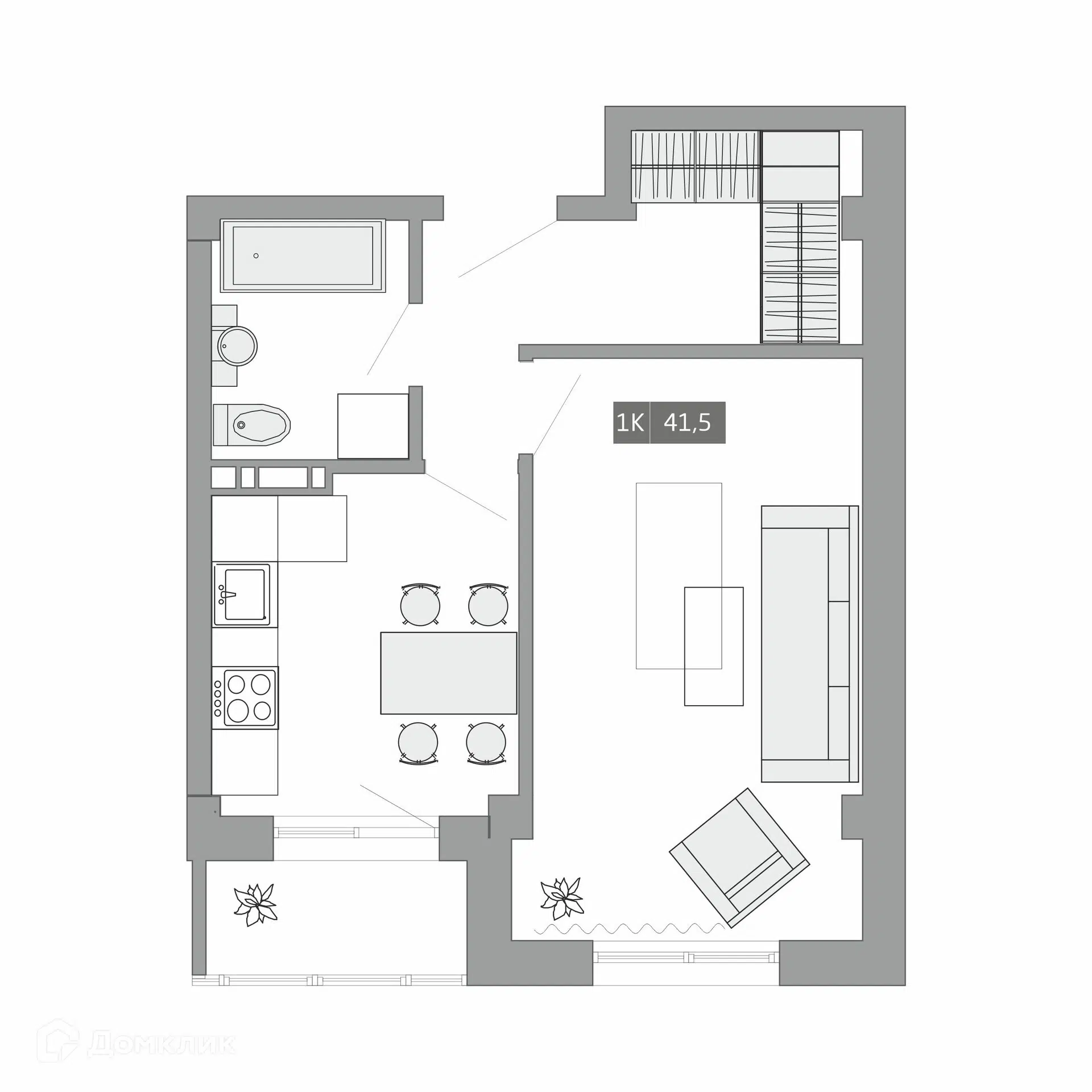 Купить 1-комнатную квартиру, 41.5 м² в ЖК НебоПарк по адресу Приморский  край, Артём, улица Острякова, недорого – Домклик