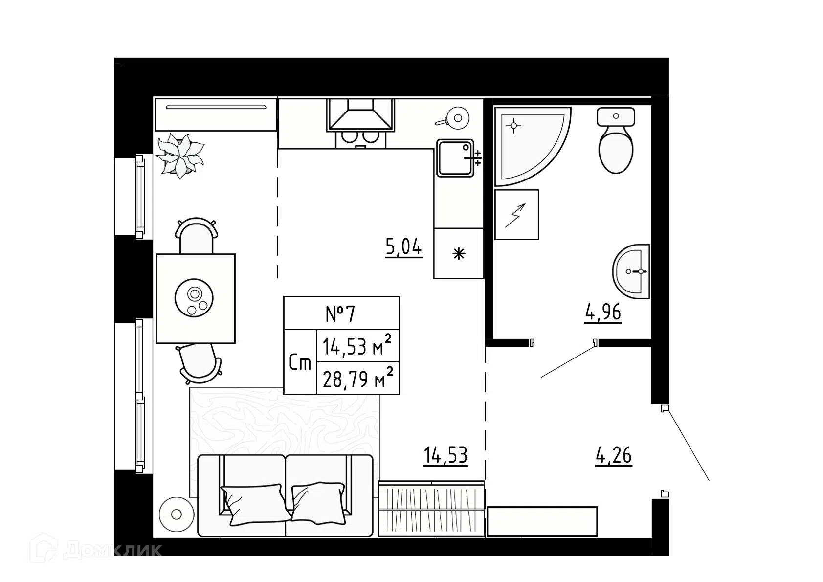 Купить студию, 28.79 м² в ЖК Аннино Сити по адресу Ленинградская область,  Ломоносовский район, Аннинское городское поселение, посёлок Аннино, улица  Якова Золина, недорого – Домклик