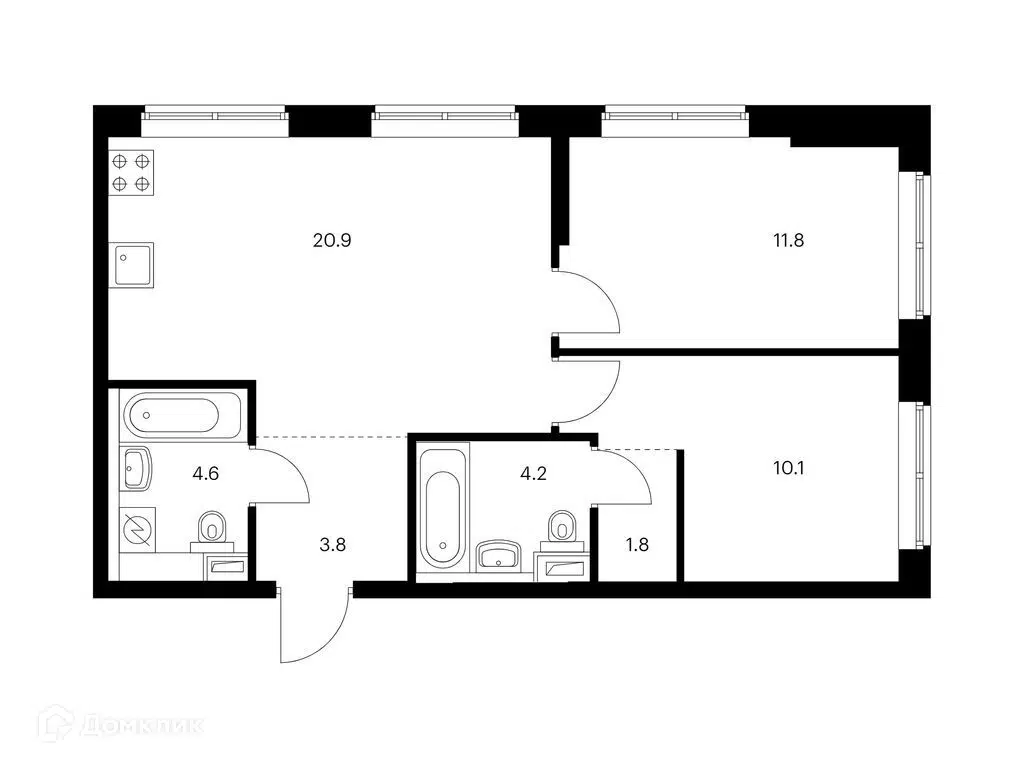 Купить 2-комнатную квартиру, 57.2 м² в ЖК Шкиперский 19 по адресу  Санкт-Петербург, Шкиперский проток, 19, недорого – Домклик