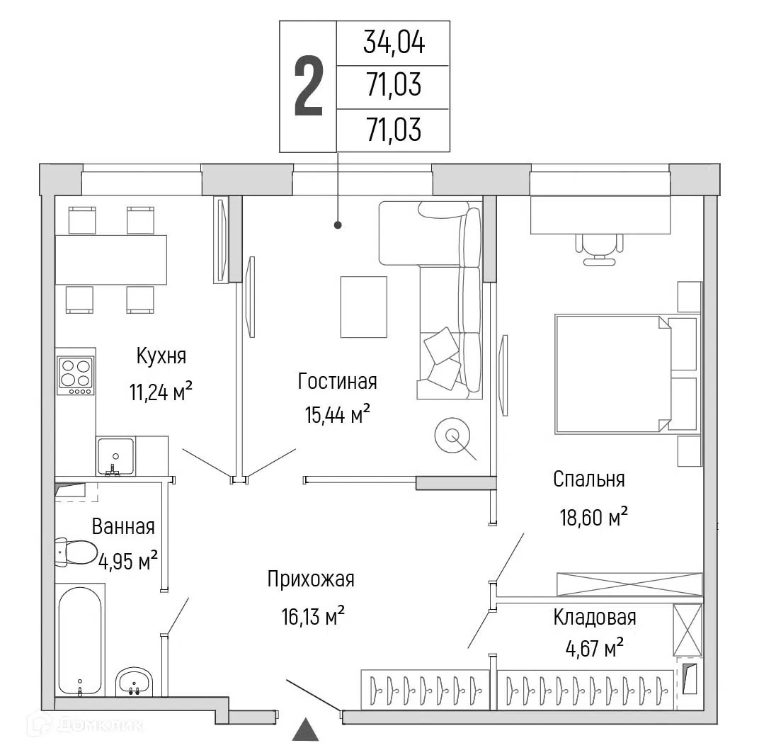 Купить 2-комнатную квартиру, 71.03 м² в ЖК RIGA HILLS (РИГА ХИЛЛС) по  адресу Московская область, городской округ Красногорск, недорого – Домклик