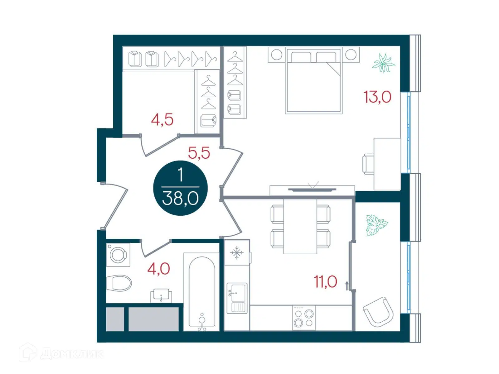 Купить 1-комнатную квартиру, 38 м² в ЖК по бульвару Кавказский по адресу  Москва, Кавказский бульвар, 51, метро , , недорого – Домклик