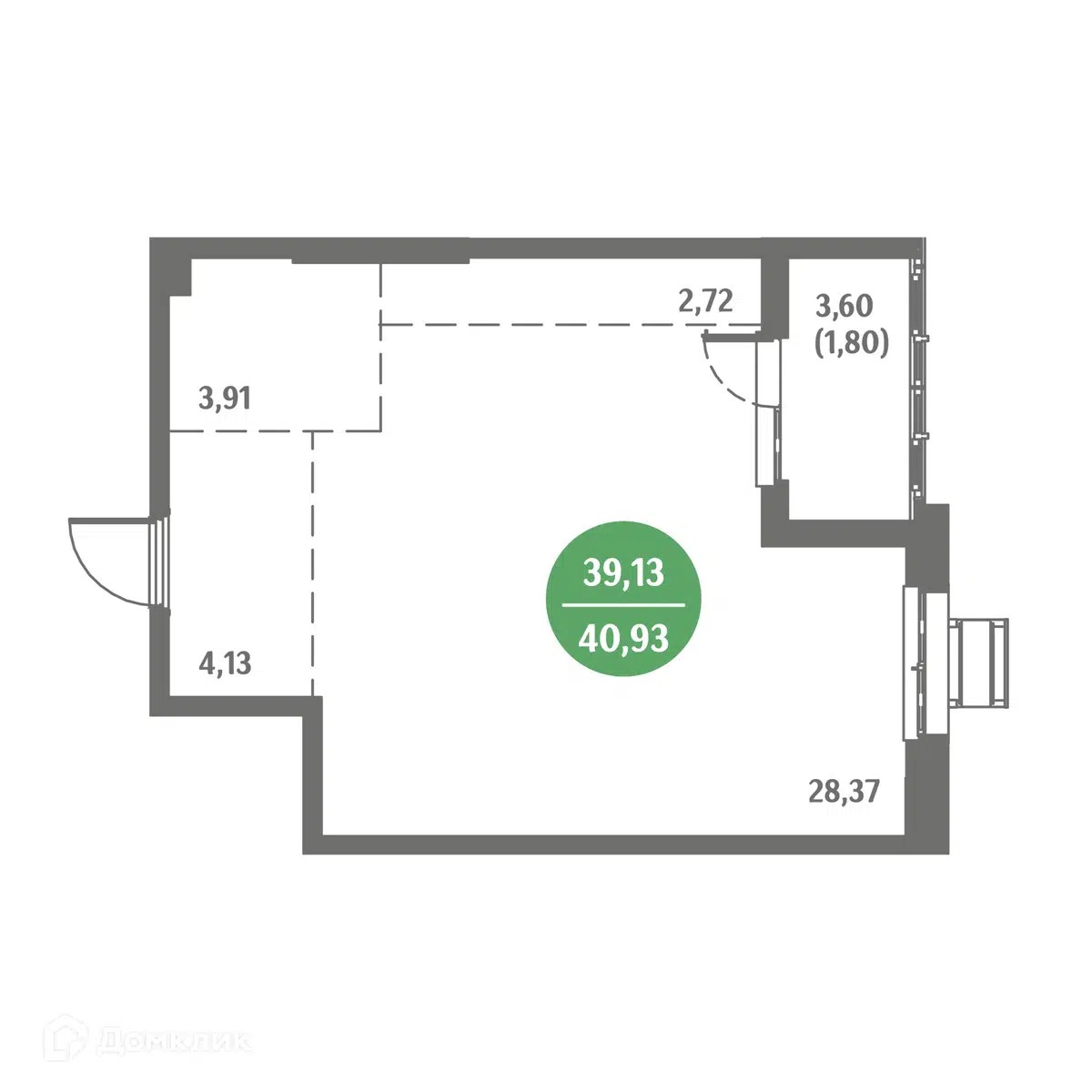 Купить 1-комнатную квартиру, 40.93 м² в ЖК Стрижи по адресу Приморский  край, Владивосток, Некрасовская улица, 36Б, недорого – Домклик