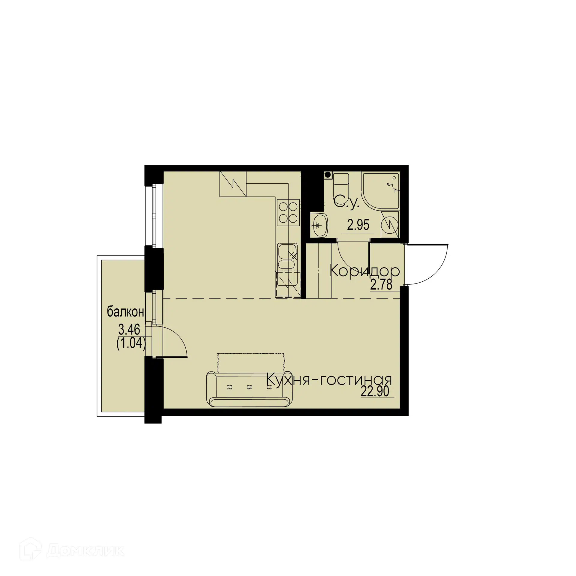 Купить студию, 29.67 м² в ЖК ID Murino II (Ай ди Мурино II) по адресу  Ленинградская область, Всеволожский район, Мурино, улица Шувалова, недорого  – Домклик