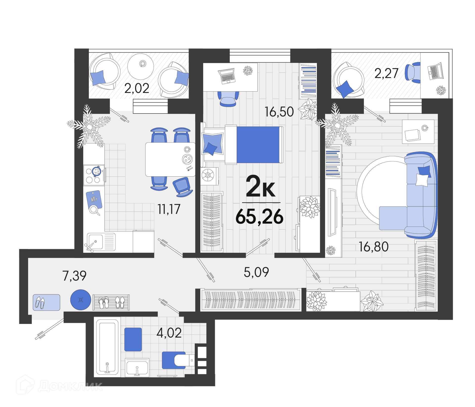 Купить 2-комнатную квартиру, 65.26 м² в ЖК Белые Росы по адресу  Краснодарский край, станица Динская, Красная улица, 162/2к1, недорого –  Домклик