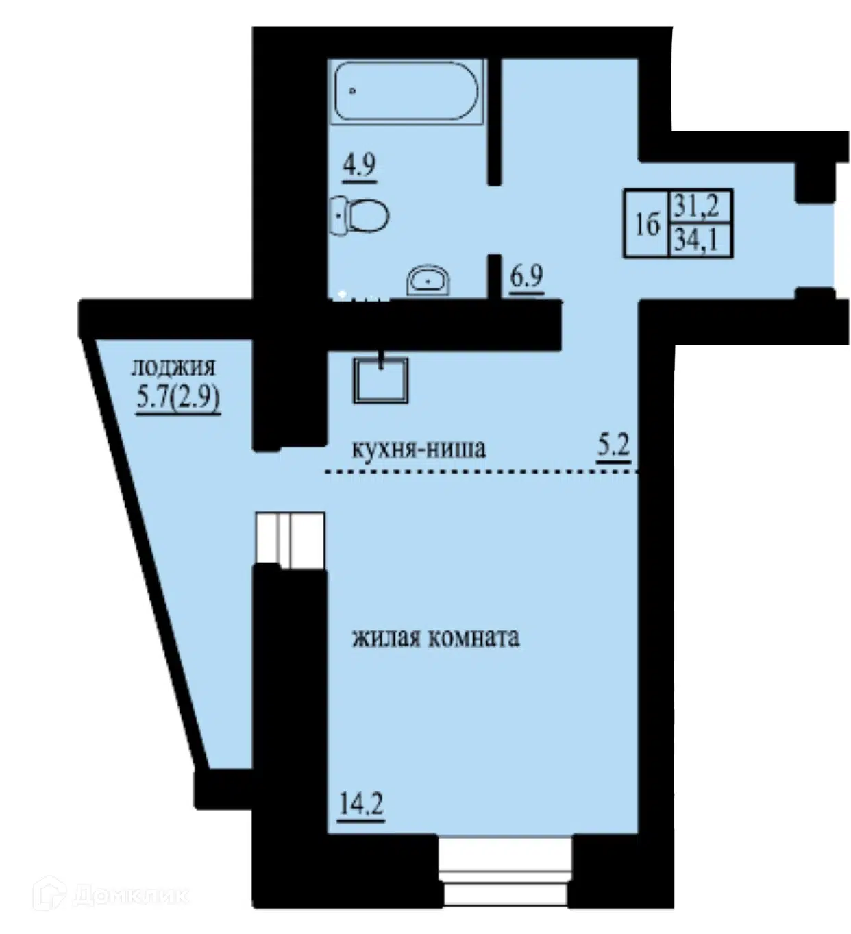 Купить 1-комнатную квартиру, 34.1 м² в ЖК Дом по ул. Токмакова по адресу  Забайкальский край, Чита, улица Токмакова, 41, недорого – Домклик