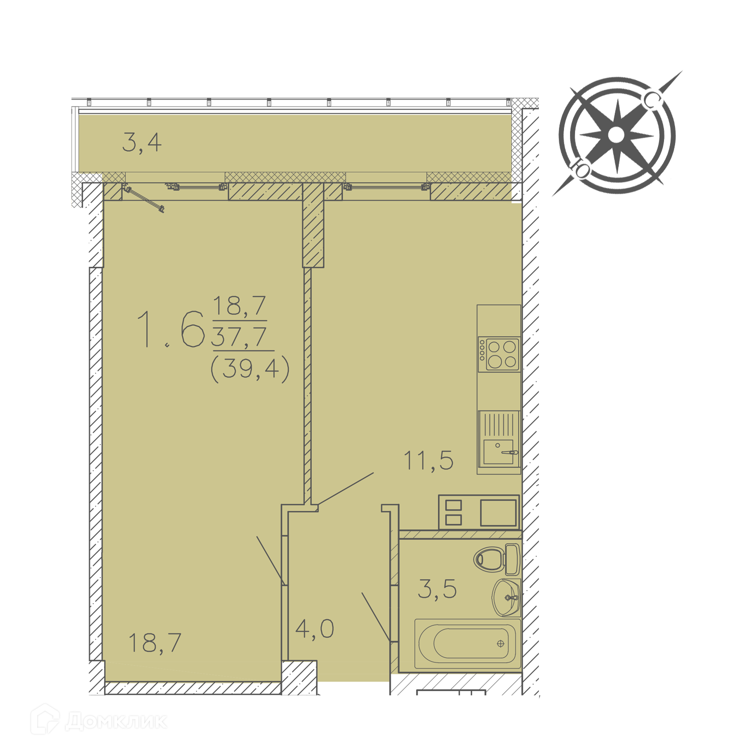 Купить 1-комнатную квартиру, 40.9 м² в ЖК АКАДЕМ Riverside (АКАДЕМ Риверсайд)  по адресу Челябинск, улица Университетская Набережная, 54, недорого –  Домклик