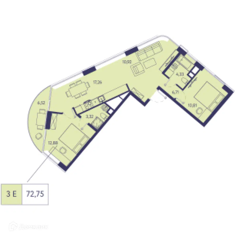 Купить 3-комнатную квартиру, 72.75 м² в ЖК Новая Ливадия по адресу  Республика Крым, Ялта, Объездная дорога, 6, недорого – Домклик