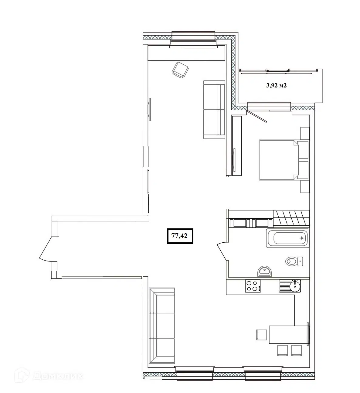 Купить 3-комнатную квартиру, 77.42 м² в ЖК Riverday New (Ривердэй Нью) по  адресу Хабаровск, улица Морозова Павла Леонтьевича, 20, недорого – Домклик