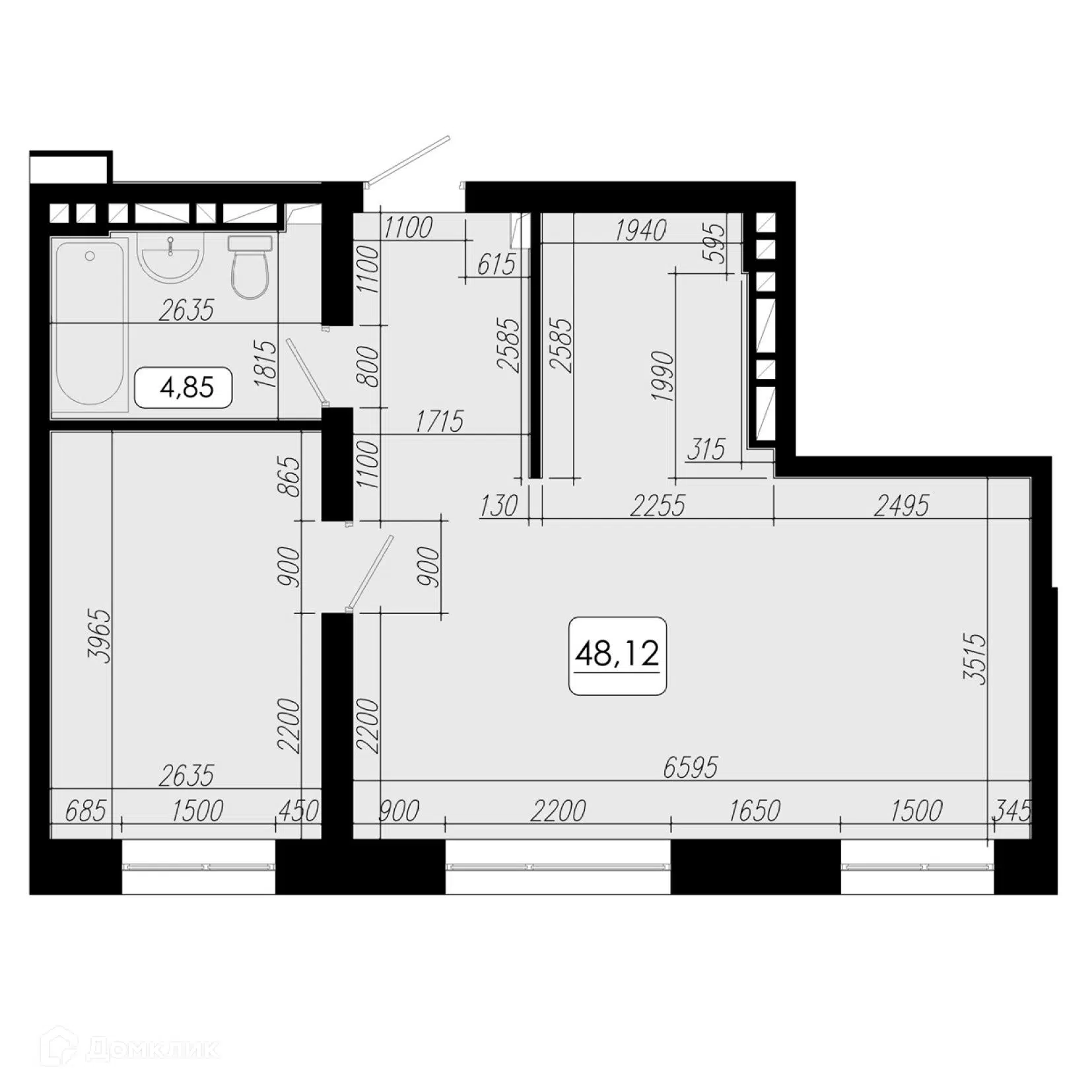 Купить 2-комнатную квартиру, 48.12 м² в ЖК Premium Park по адресу  Приморский край, Владивосток, Верхняя улица, 20, недорого – Домклик