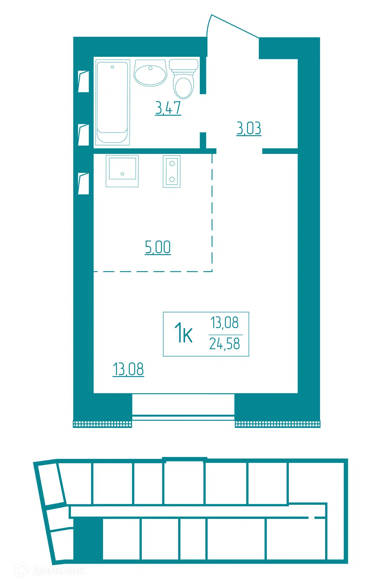 Купить студию, 24.58 м² в ЖК Vera (Вера) по адресу Республика Мордовия,  Саранск, Дальняя улица, 2А, недорого – Домклик