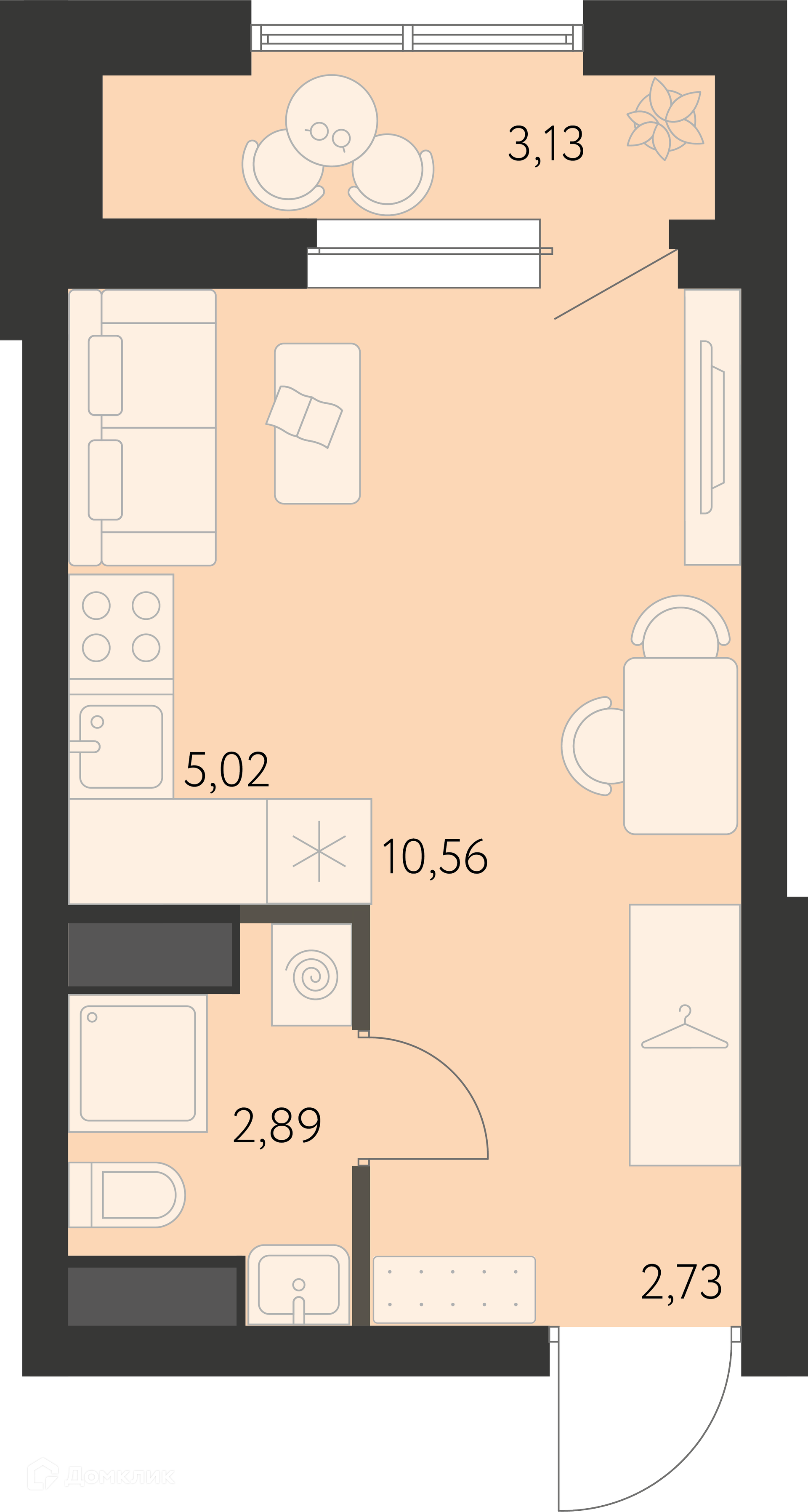 Купить 1-комнатную квартиру, 22.93 м² в ЖК Первый Академ по адресу  Свердловская область, Екатеринбург, жилой комплекс Первый Академ, недорого  – Домклик