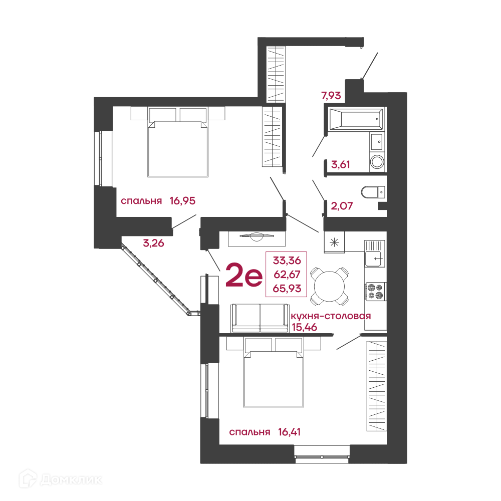 Купить 2-комнатную квартиру, 65.93 м² в ЖК СИТИ-КВАРТАЛ по адресу Пенза,  улица Измайлова, 41Б, недорого – Домклик