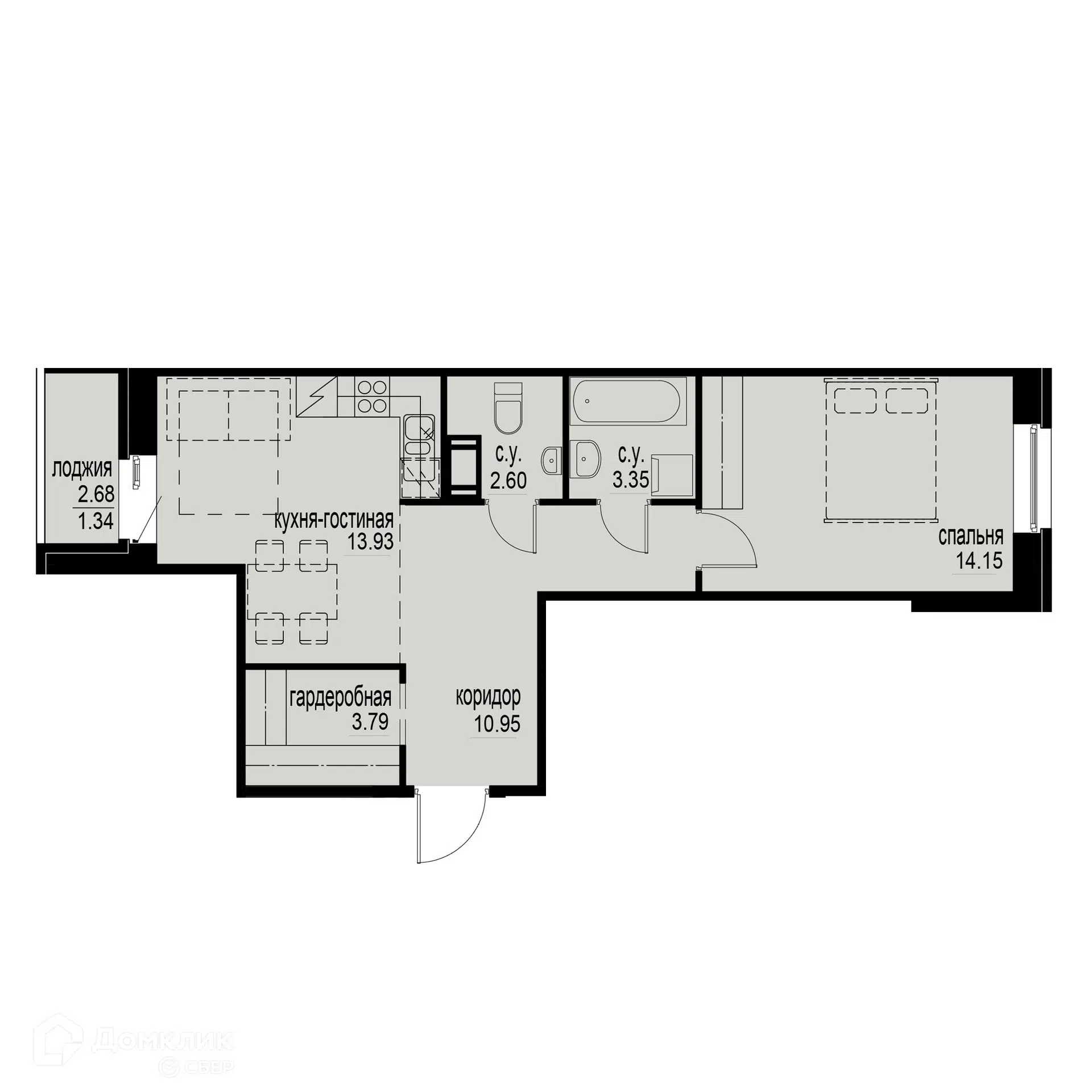 Купить 1-комнатную квартиру, 50.11 м² в ЖК ID Svetlanovskiy (Ай Ди  Светлановский) по адресу Санкт-Петербург, проспект Энгельса, 27Ц, метро  недорого – Домклик