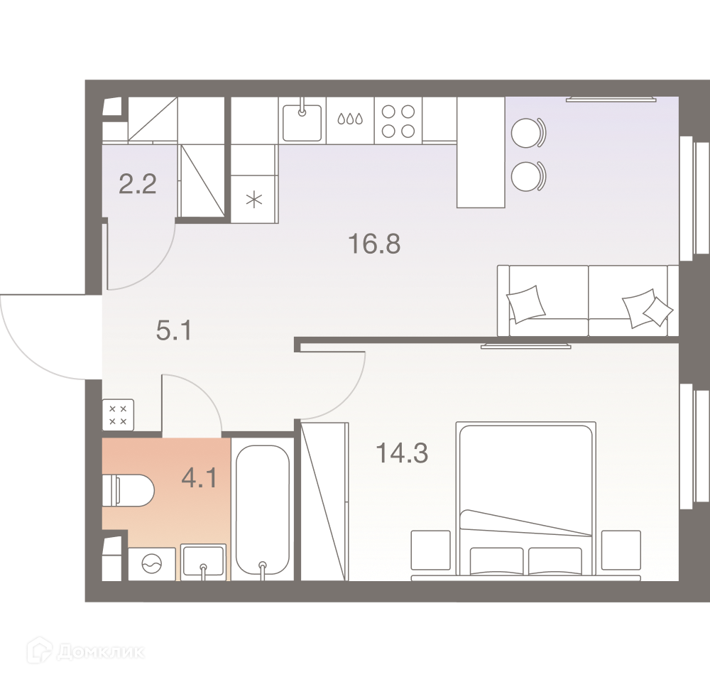 Купить 2-комнатную квартиру, 42.5 м² в ЖК Twelve (Твелв ) по адресу Москва, Электролитный  проезд, 12Б, метро недорого – Домклик