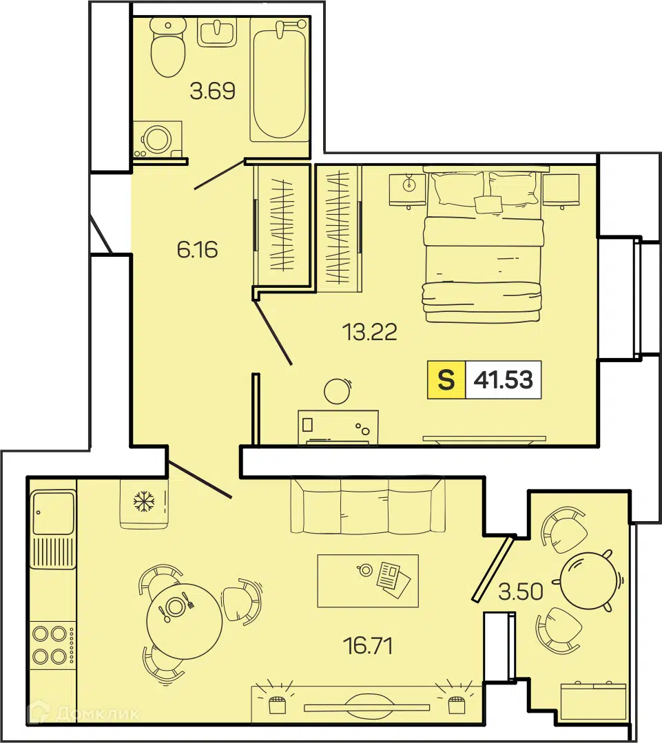 Купить 1-комнатную квартиру, 41.53 м² в ЖК Квартал 100 по адресу  Архангельская область, Северодвинск, жилой комплекс Квартал №100, недорого  – Домклик