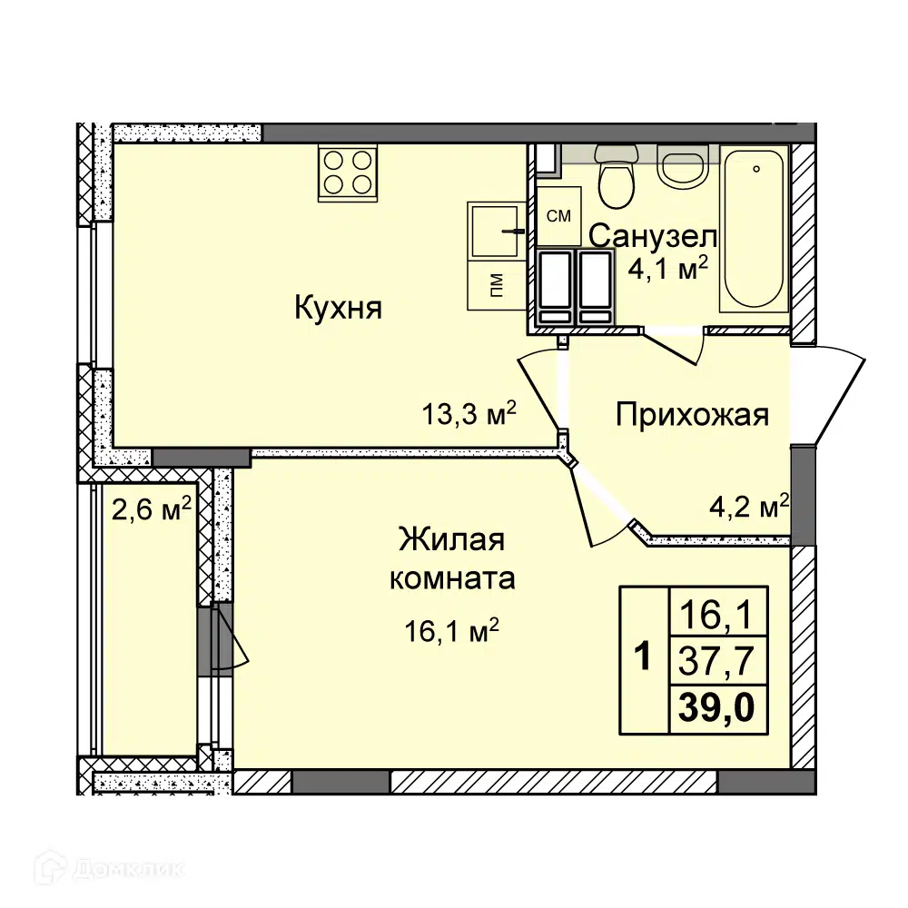 Купить 1-комнатную квартиру, 39 м² в ЖК Дома на Культуре по адресу Нижний  Новгород, Сормовский район, квартал Кооперативный посёлок, жилой комплекс  Дома на Культуре, недорого – Домклик