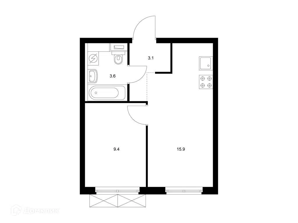 Купить 1-комнатную квартиру, 32 м² в ЖК Исеть парк по адресу Свердловская  область, Екатеринбург, Хуторская улица, 1/3, метро недорого – Домклик