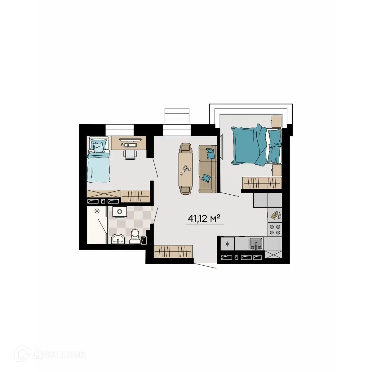 Купить 3-комнатную квартиру, 41.12 м² в ЖК Прибрежный по адресу Приморский  край, Владивосток, Советский район, улица Мусоргского, 2, недорого – Домклик