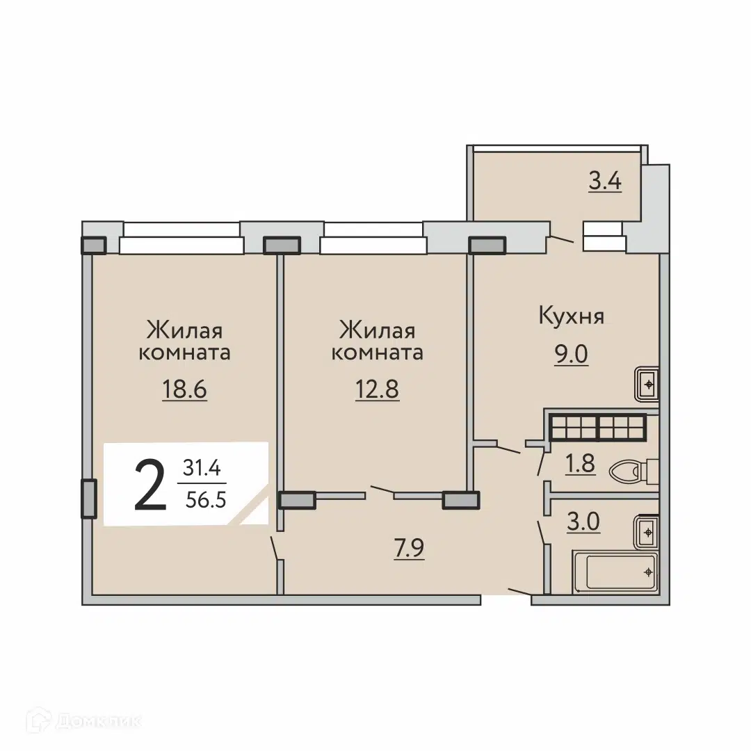 Купить 2-комнатную квартиру, 56.5 м² в ЖК Чувашская Республика, деревня  Аркасы, ул Восточная, уч.1 по адресу Чувашская Республика — Чувашия,  Чебоксарский муниципальный округ, деревня Аркасы, улица Кучерова, недорого  – Домклик