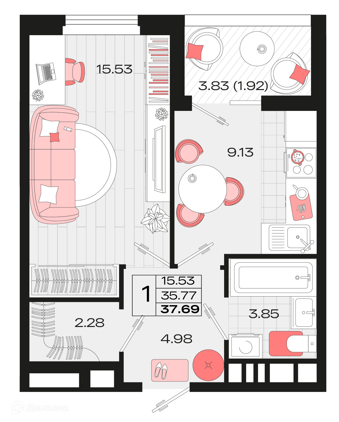 Купить 1-комнатную квартиру, 37.69 м² в ЖК Римские каникулы по адресу  Краснодарский край, Армавир, 8-й микрорайон, 8, недорого – Домклик