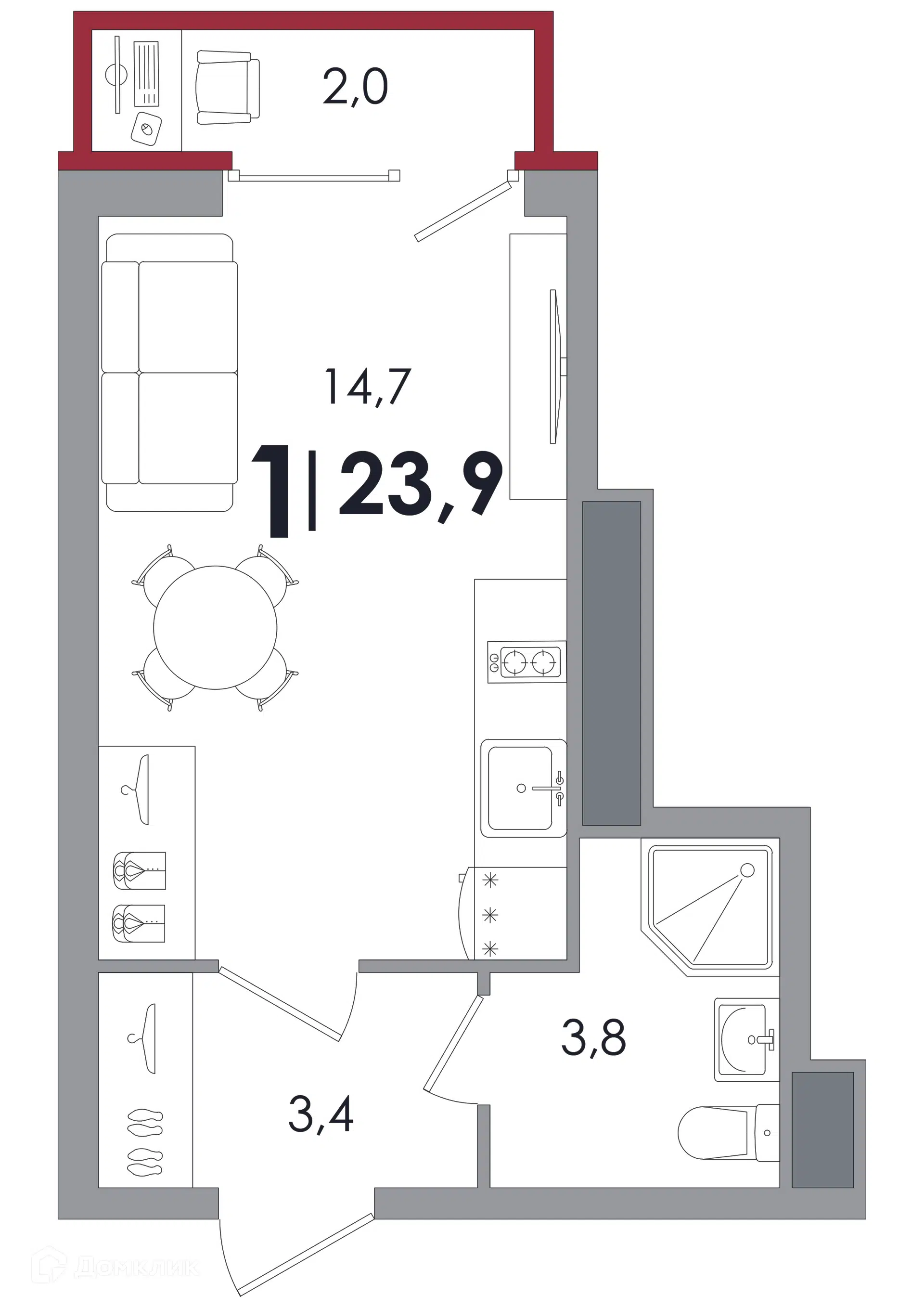 Купить студию, 23.9 м² в ЖК Южный по адресу Тверь, улица С.Я. Лемешева, 10,  недорого – Домклик