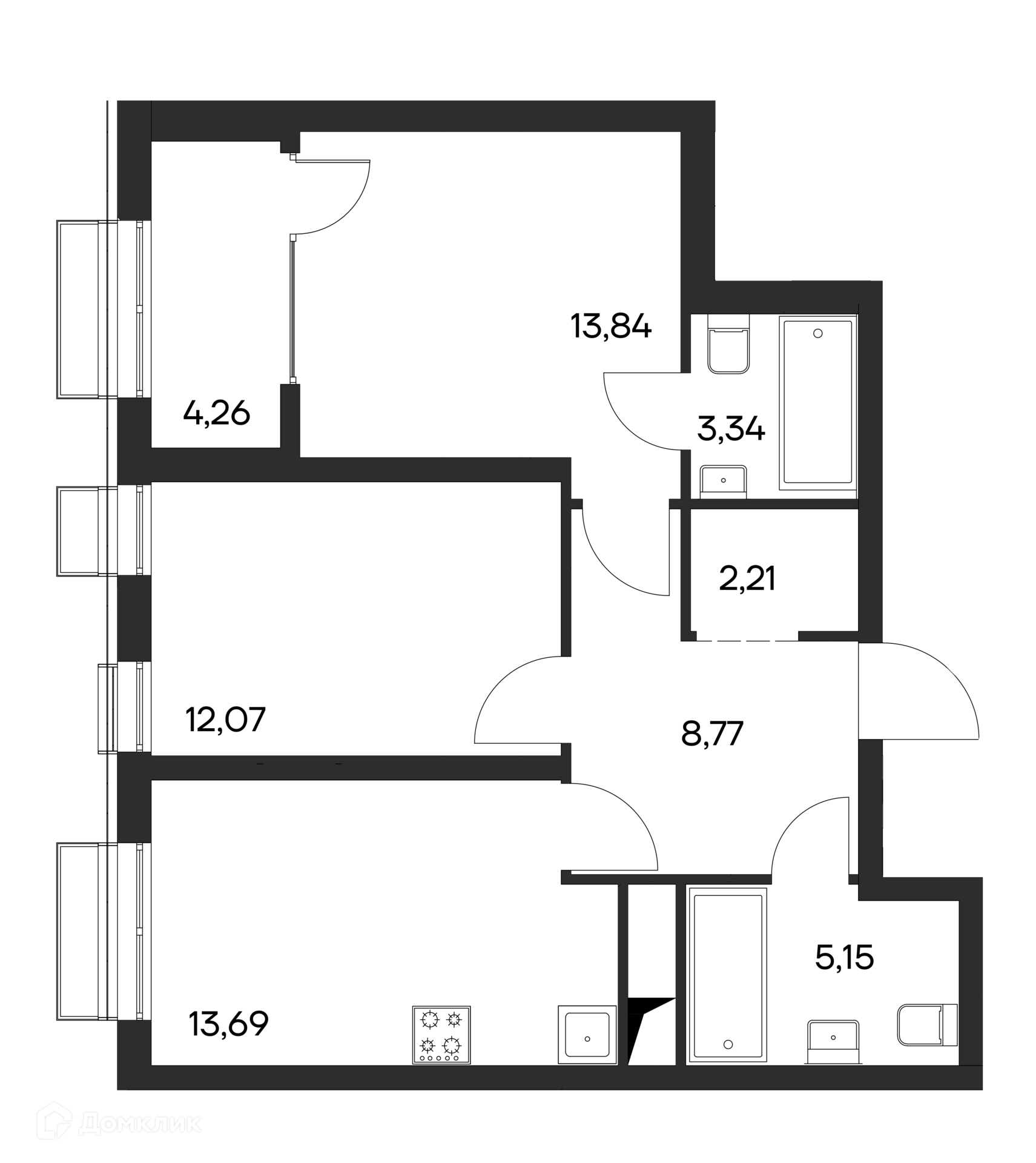 Купить 2-комнатную квартиру, 63.33 м² в ЖК Листория по адресу Республика  Крым, Симферополь, недорого – Домклик