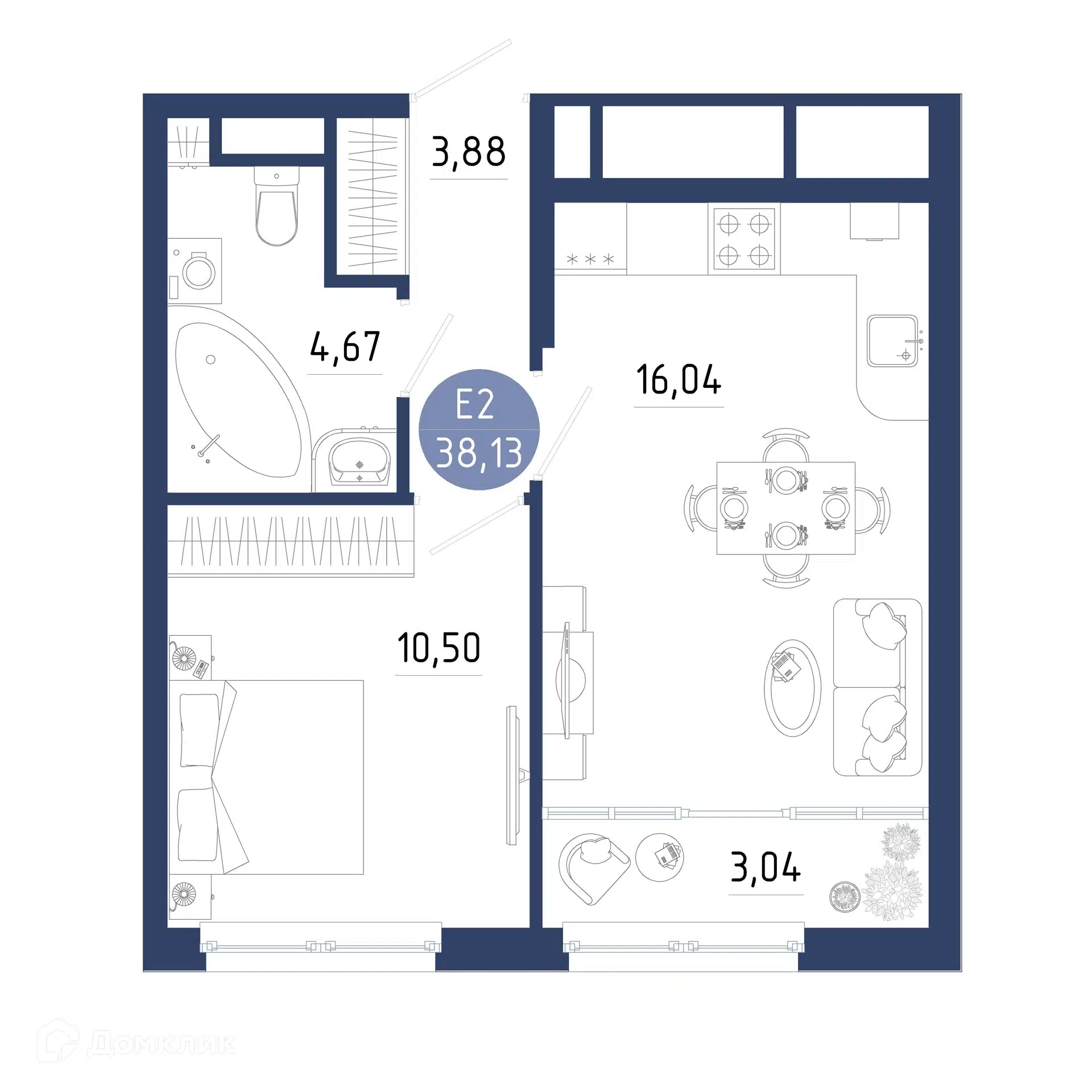 Купить 1-комнатную квартиру, 38.13 м² в ЖК Бульвар оптимистов по адресу  Рязанский район, Дядьковское сельское поселение, село Дядьково, 2-й  Бульварный проезд, 2, недорого – Домклик