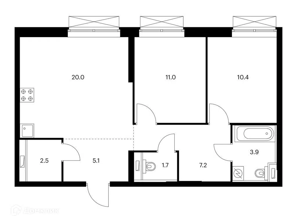 Купить 2-комнатную квартиру, 61.8 м² в ЖК Сиберово по адресу Республика  Татарстан, Казань, жилой комплекс Сиберово, 1, недорого – Домклик