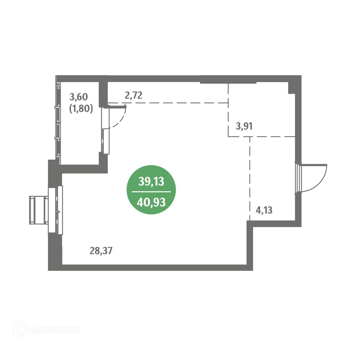 Купить 1-комнатную квартиру, 40.94 м² в ЖК Стрижи по адресу Приморский  край, Владивосток, Некрасовская улица, 36Б, недорого – Домклик