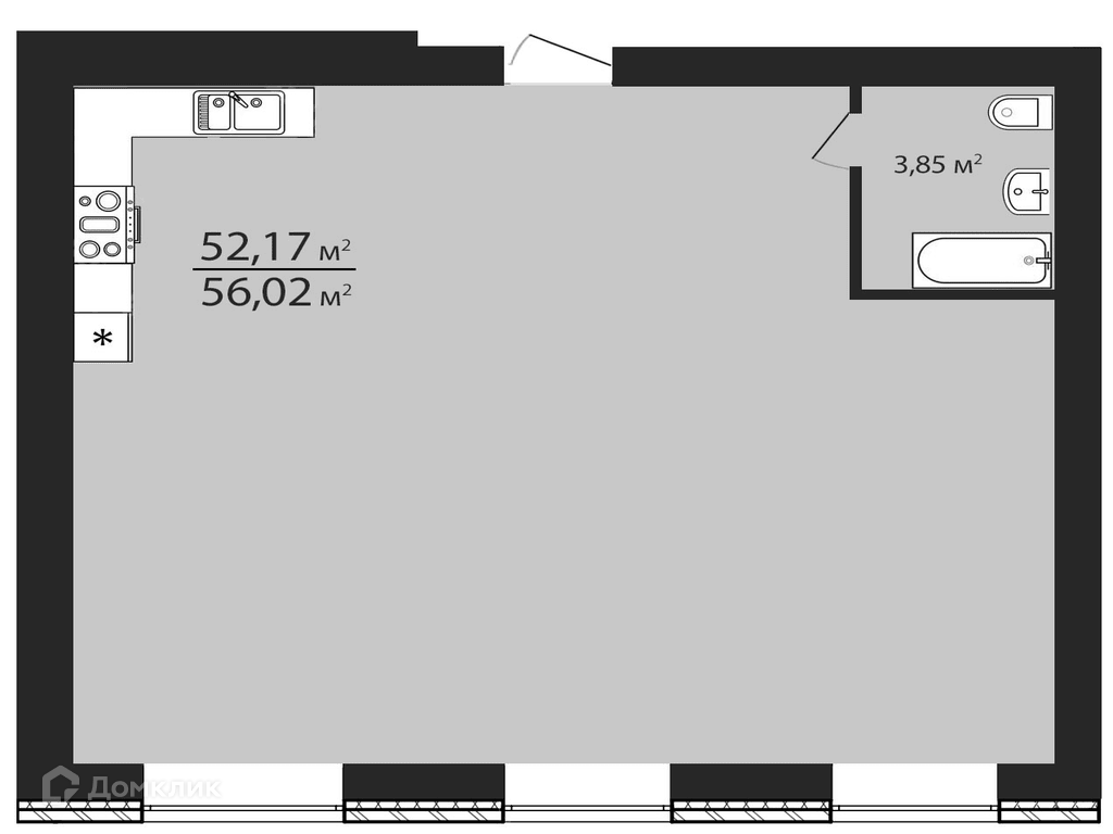 Купить 1-комнатную квартиру, 56.02 м² в ЖК Дом по ул Тимирязева по адресу  Ульяновск, улица Тимирязева, 48А, недорого – Домклик