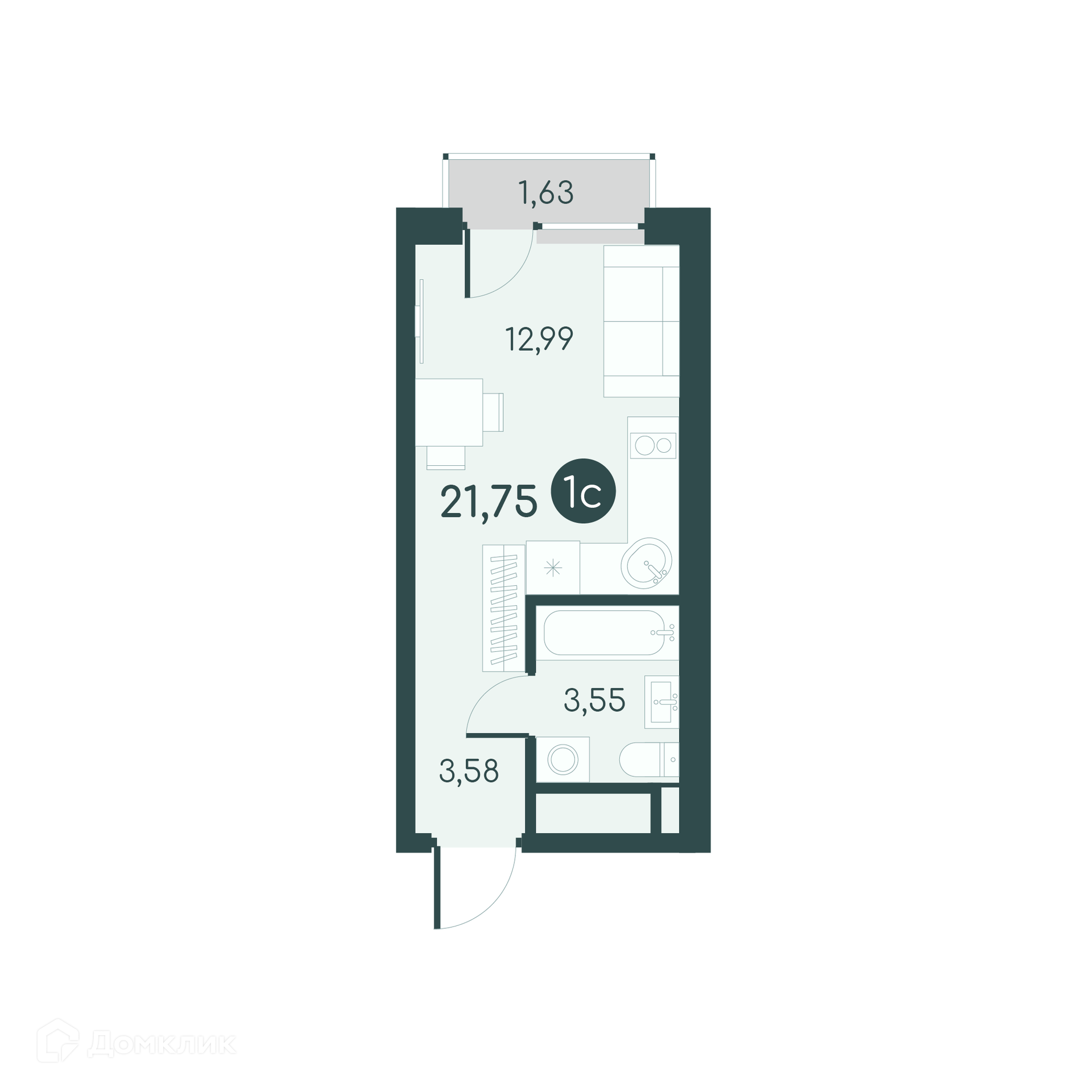 Купить студию, 21.75 м² в ЖК Малиновые высоты по адресу городской округ  Курган, недорого – Домклик