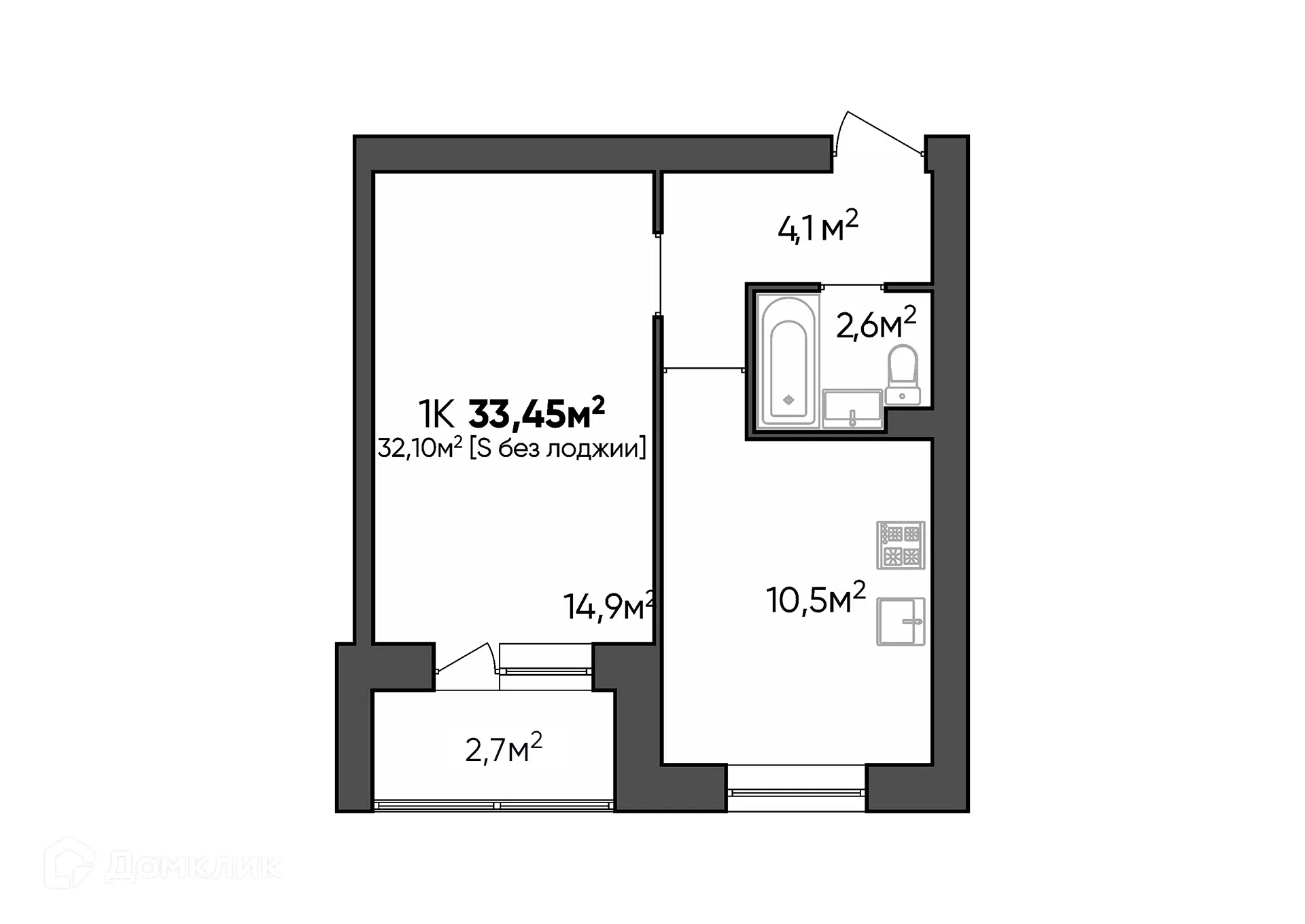 Купить 1-комнатную квартиру, 33.45 м² в ЖК Заволжье по адресу Волгоградская  область, Среднеахтубинский район, Краснослободск, улица Голицына, 113,  недорого – Домклик