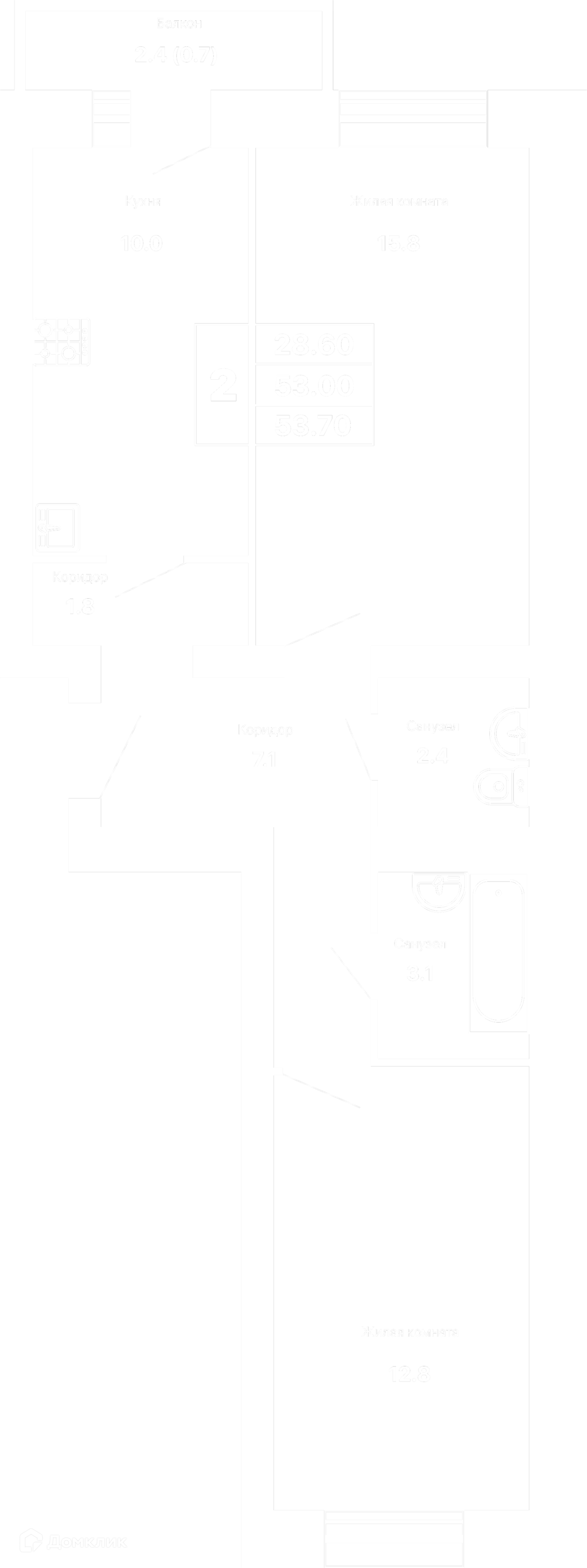 Купить 2-комнатную квартиру, 53.7 м² в ЖК Радуга-2 по адресу Самара,  проспект Карла Маркса, 295А, недорого – Домклик