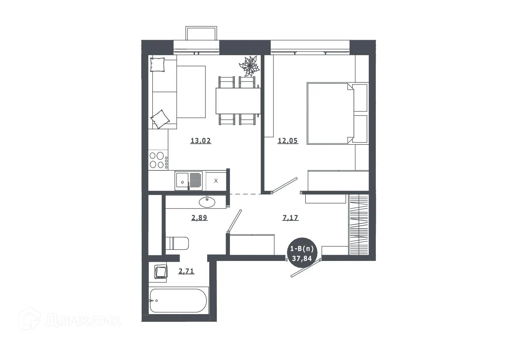 Купить 1-комнатную квартиру, 37.84 м² в ЖК Прибрежный парк по адресу  Ханты-Мансийский автономный округ, Нефтеюганск, микрорайон 9А, жилой  комплекс Прибрежный Парк, недорого – Домклик